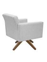 Poltrona Jade Aconchego Decor Tecido Boucle Base Giratória Cinza