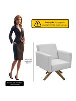 Poltrona Jade Aconchego Decor Tecido Boucle Base Giratória Cinza