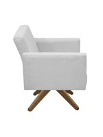 Poltrona Jade Aconchego Decor Tecido Boucle Base Giratória Cinza