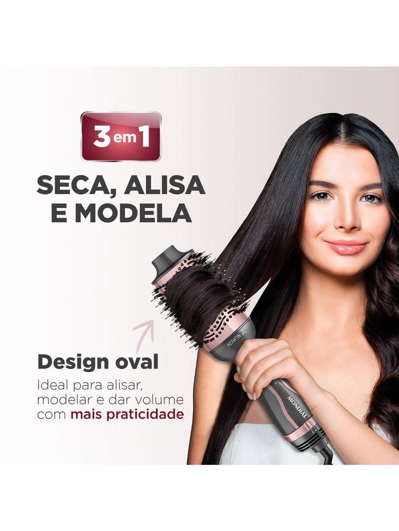 Escova Secadora Mondial Keratin Bivolt - Es-11-Bi