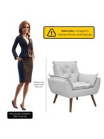 Poltrona Opala Decorativa Conforto Tecido Boucle Pé Trapézio Cinza