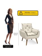 Poltrona Opala Conforto Decorativa Em Veludo Com Pés Palito Bege