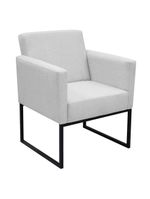 Poltrona Jade Conforto Aconchego Tecido Boucle Base Metálica Cinza