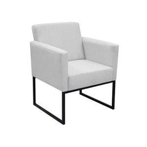 Poltrona Jade Conforto Aconchego Tecido Boucle Base Metálica Cinza