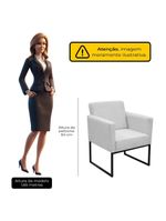 Poltrona Jade Conforto Aconchego Tecido Boucle Base Metálica Cinza