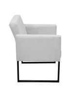 Poltrona Jade Conforto Aconchego Tecido Boucle Base Metálica Cinza