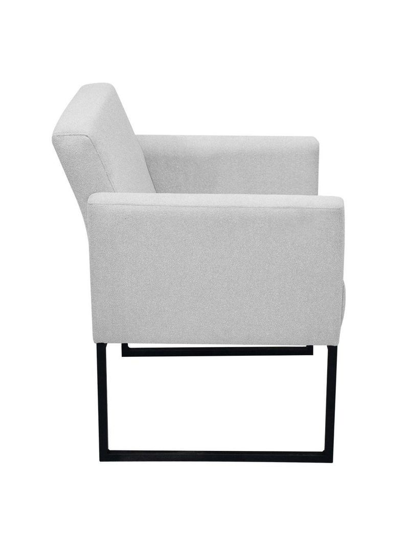 Poltrona Jade Conforto Aconchego Tecido Boucle Base Metálica Cinza