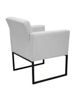 Poltrona Jade Conforto Aconchego Tecido Boucle Base Metálica Cinza