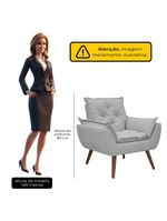 Poltrona Opala Decorativa Conforto Tecido Boucle Pé Trapézio Cinza Escuro