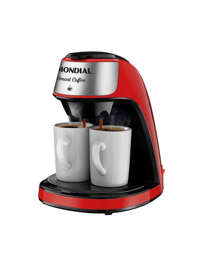 Cafeteira Mondial 2 Xícaras Smart Coffee C-42-2X-RI – 127V/60Hz – Vermelho/Inox