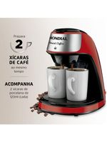 Cafeteira Mondial 2 Xícaras Smart Coffee C-42-2X-RI – 127V/60Hz – Vermelho/Inox