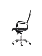 Kit 2 Cadeiras Escritório Mesh Presidente Preta Base Giratória Cromada Altura Ajustável