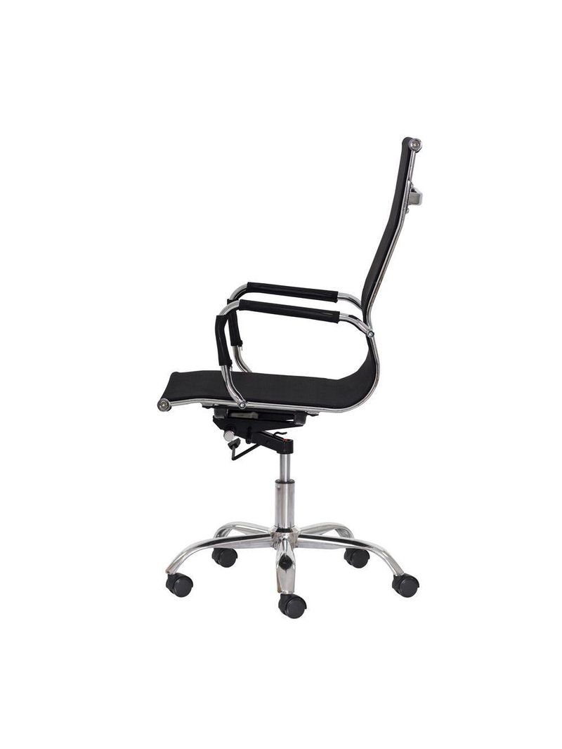 Kit 2 Cadeiras Escritório Mesh Presidente Preta Base Giratória Cromada Altura Ajustável
