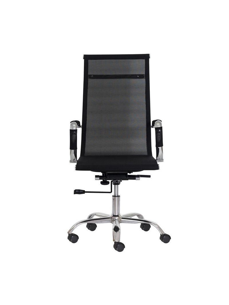 Kit 2 Cadeiras Escritório Mesh Presidente Preta Base Giratória Cromada Altura Ajustável
