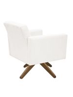 Poltrona Jade Aconchego Decor Tecido Boucle Base Giratória Branco