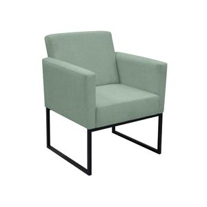 Poltrona Jade Conforto Aconchego Tecido Boucle Base Metálica Verde