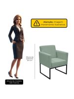 Poltrona Jade Conforto Aconchego Tecido Boucle Base Metálica Verde