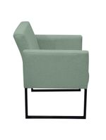 Poltrona Jade Conforto Aconchego Tecido Boucle Base Metálica Verde