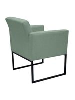 Poltrona Jade Conforto Aconchego Tecido Boucle Base Metálica Verde