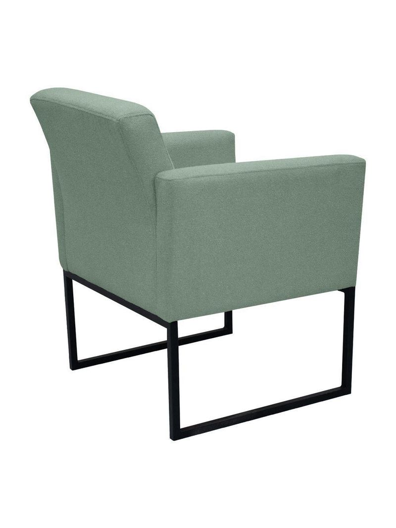 Poltrona Jade Conforto Aconchego Tecido Boucle Base Metálica Verde