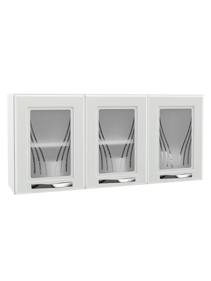 Armário De Cozinha De Aço Aéreo Triplo Médio Telasul Branco