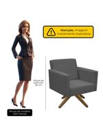 Poltrona Jade Aconchego Decor Tecido Boucle Base Giratória Chumbo