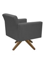 Poltrona Jade Aconchego Decor Tecido Boucle Base Giratória Chumbo