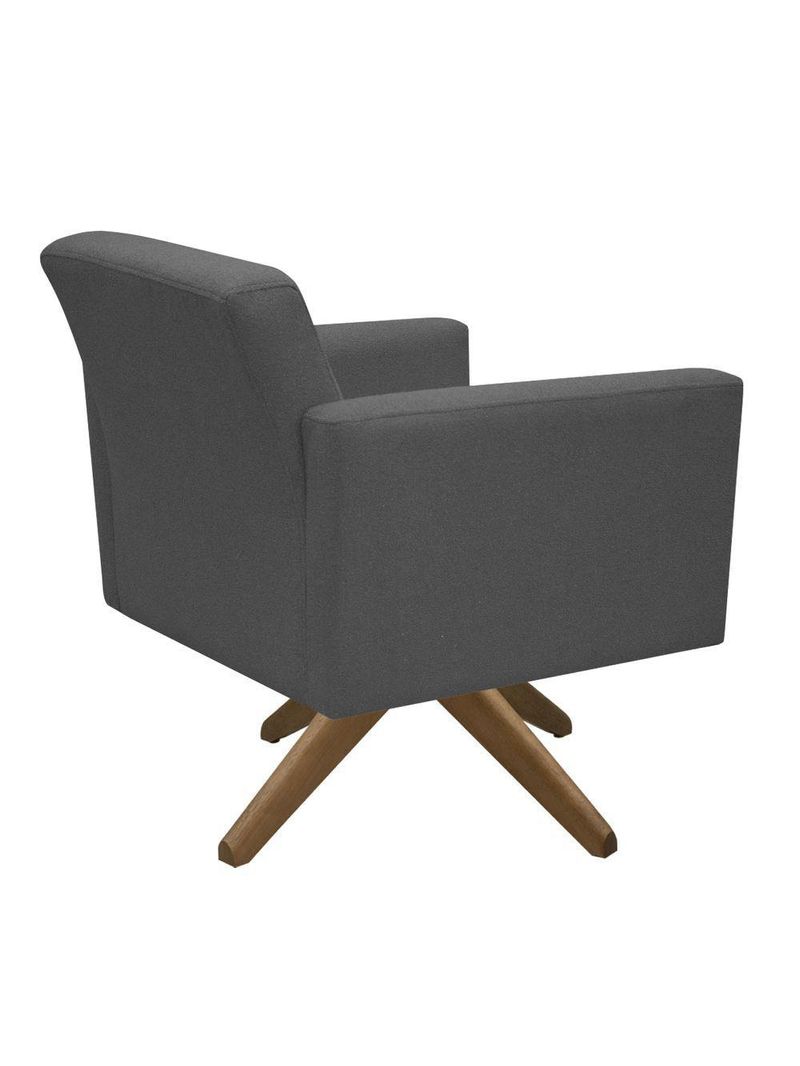 Poltrona Jade Aconchego Decor Tecido Boucle Base Giratória Chumbo