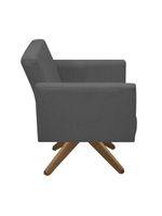 Poltrona Jade Aconchego Decor Tecido Boucle Base Giratória Chumbo
