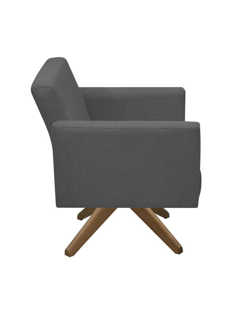 Poltrona Jade Aconchego Decor Tecido Boucle Base Giratória Chumbo