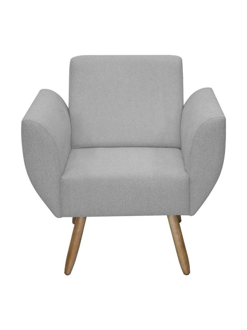 Poltrona Jolly Decorativa Em Tecido Boucle Com 1 Assento Cinza Escuro