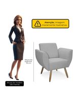 Poltrona Jolly Decorativa Em Tecido Boucle Com 1 Assento Cinza Escuro