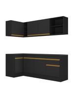 Cozinha Compacta De Canto Com Armário E Balcão Preta