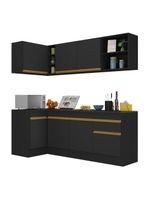 Cozinha Compacta De Canto Com Armário E Balcão Preta