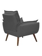 Poltrona Opala Decorativa Conforto Tecido Boucle Pé Trapézio Chumbo