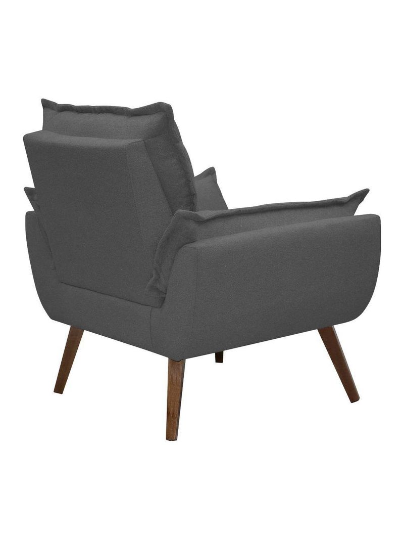 Poltrona Opala Decorativa Conforto Tecido Boucle Pé Trapézio Chumbo