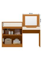 Escrivaninha Penteadeira Trend Com 2 Portas E 1 Gaveta Cinamomo/Off White