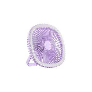 Mini Ventilador Mesa Luz Ring Light Usb Portátil Cor:lilás