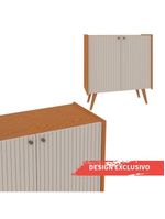 Balcão Buffet 2 Portas Cinamomo White Laca Brilho Vértice