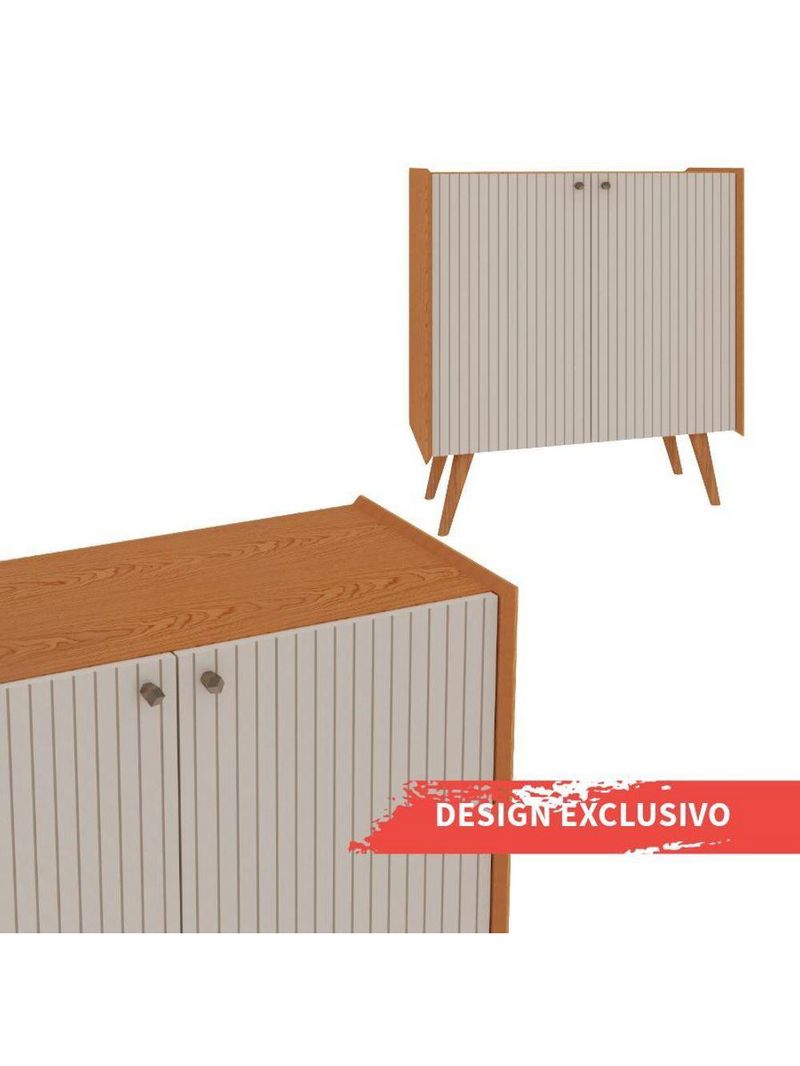 Balcão Buffet 2 Portas Cinamomo White Laca Brilho Vértice