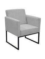 Poltrona Jade Conforto Aconchego Tecido Boucle Base Metálica Cinza Escuro