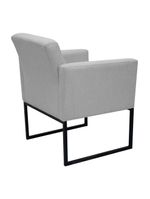 Poltrona Jade Conforto Aconchego Tecido Boucle Base Metálica Cinza Escuro