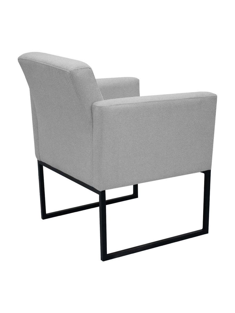 Poltrona Jade Conforto Aconchego Tecido Boucle Base Metálica Cinza Escuro