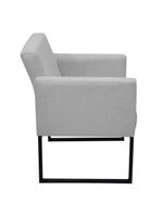 Poltrona Jade Conforto Aconchego Tecido Boucle Base Metálica Cinza Escuro