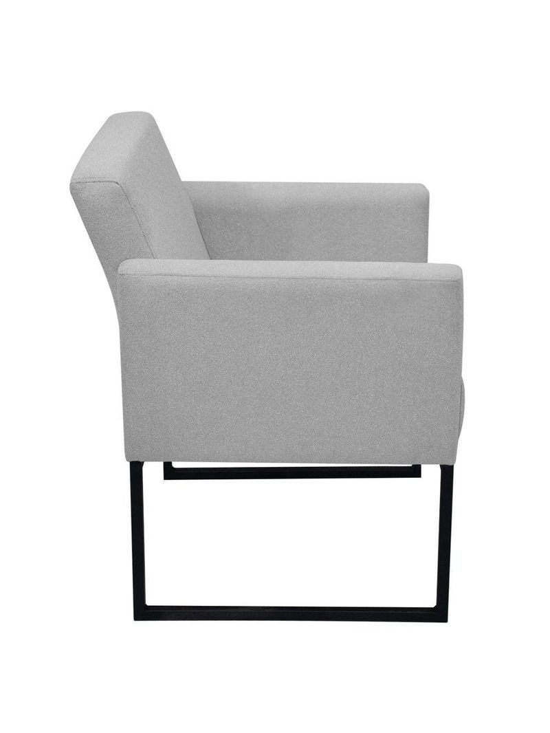 Poltrona Jade Conforto Aconchego Tecido Boucle Base Metálica Cinza Escuro