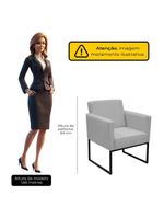 Poltrona Jade Conforto Aconchego Tecido Boucle Base Metálica Cinza Escuro