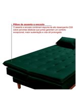 Sofá Cama Reclinável Santorini Veludo Confortável Base de Madeira – Verde 181