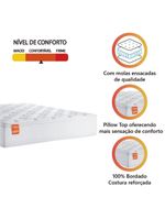 Colchão Casal Molas Ensacadas Real Pillow Top 138x188x27cm Branco - Inducol