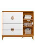 Cômoda Sapateira Ipe Quarto Com 4 Gavetas E 1 Porta - Cinamomo/Branco