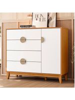 Cômoda Sapateira Ipe Quarto Com 4 Gavetas E 1 Porta - Cinamomo/Branco